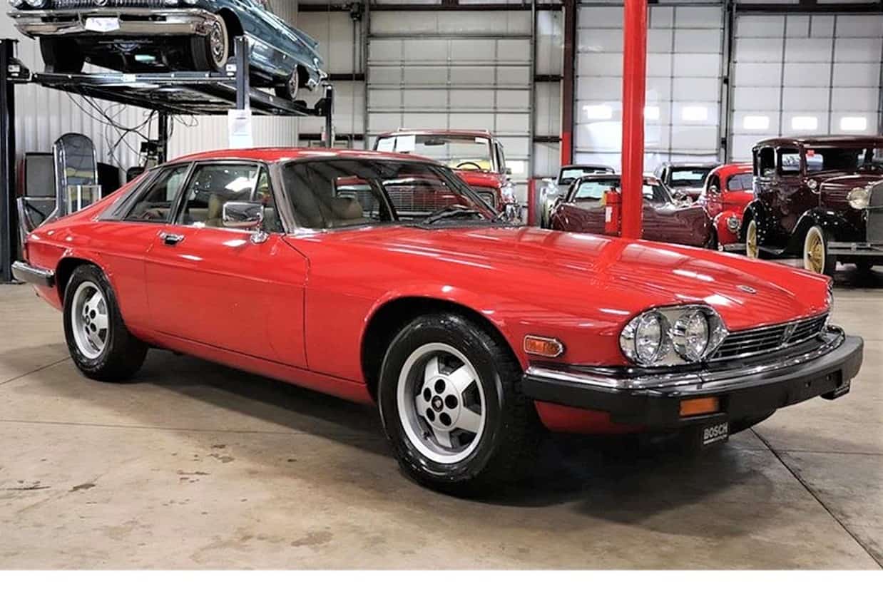 V12-powered 1986 Jaguar XJS coupe in Sebring Red and tan