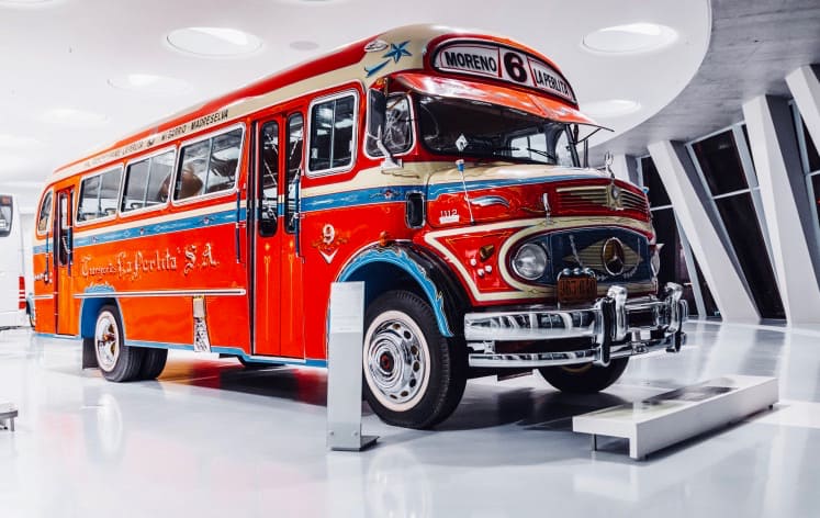 Mercedes museum celebrates first petrol-powered bus, and those