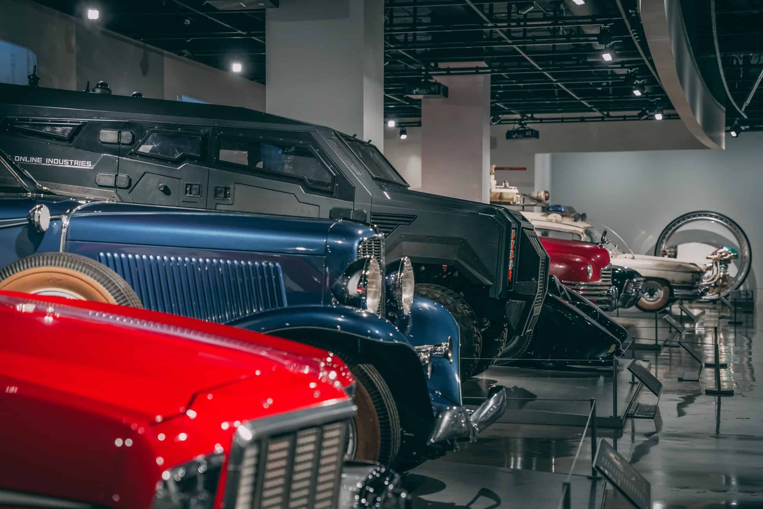 Petersen museum showcasing iconic Hollywood movie cars