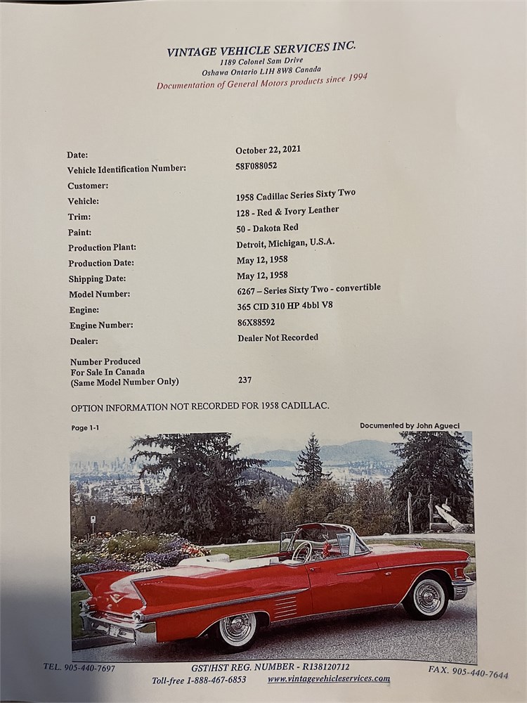 AutoHunter Spotlight 1958 Cadillac Series 62 Convertible ClassicCars