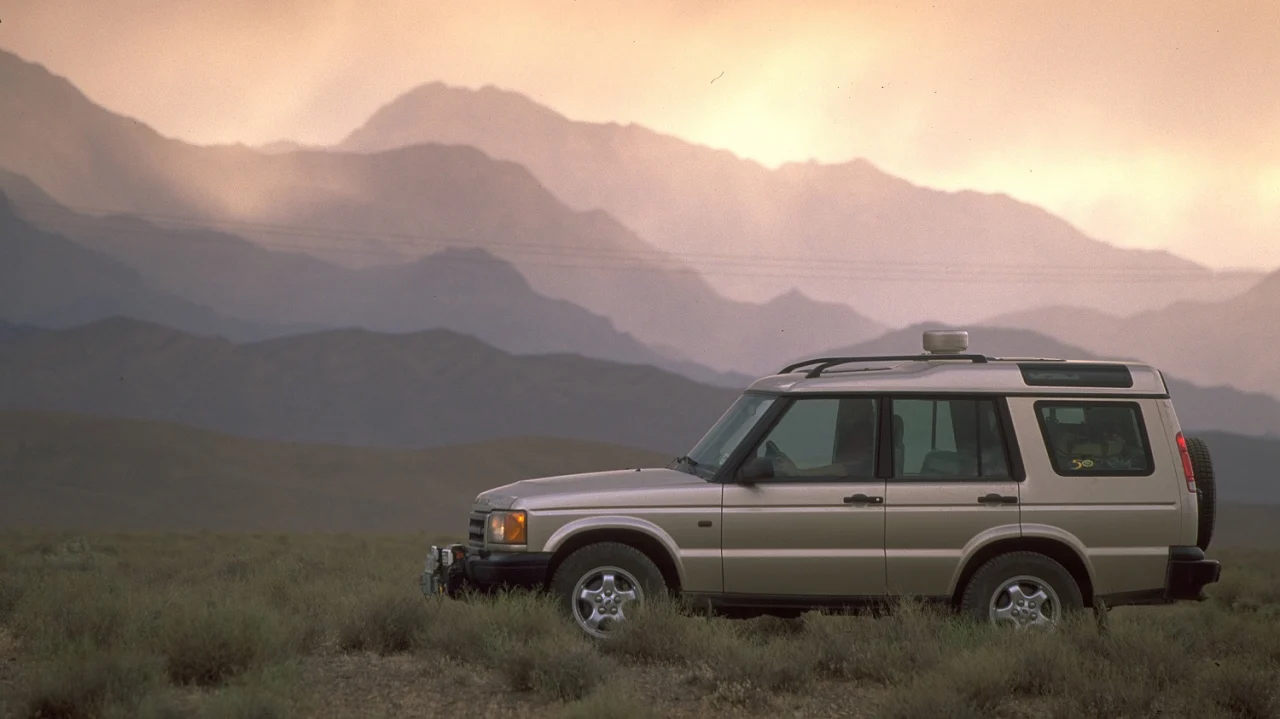 A Land Rover Discovery 2 in the wilderness