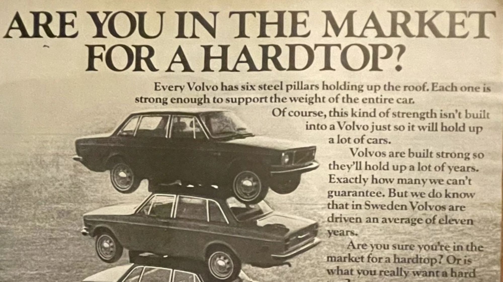 Remember When Volvo Stacked Cars to Show Roof Strength? Remember When Volvo Stacked Cars to Show Roof Strength?