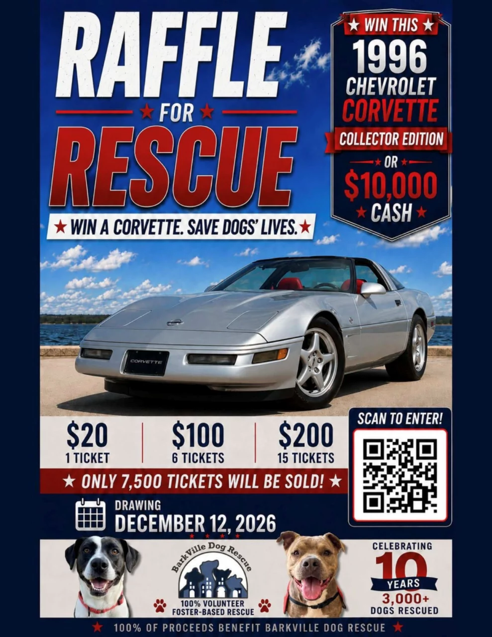 Save Some Dogs and Win a 1996 Chevrolet Corvette!